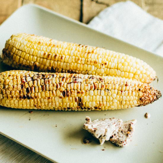Barbecued Corn with Compound Butter
