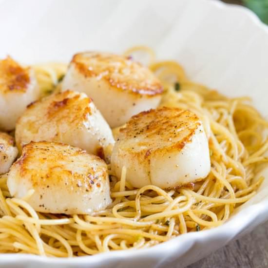 Tequila Lime Seared Scallops Pasta