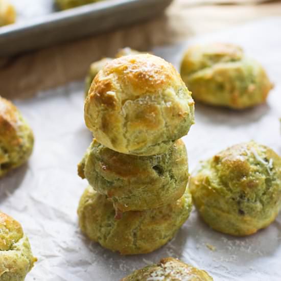 Pesto Parmesan Gougères