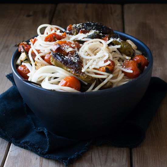 SPAGHETTI WITH CHARRED TOMATOES