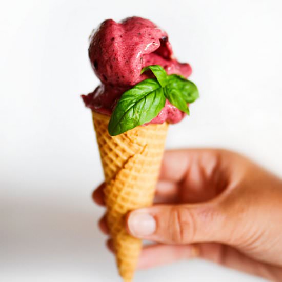 Raspberry Basil Nice Cream