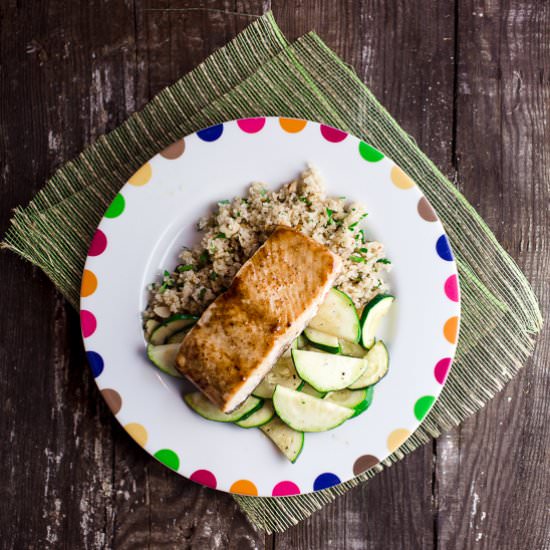 Glazed Salmon with Zucchini