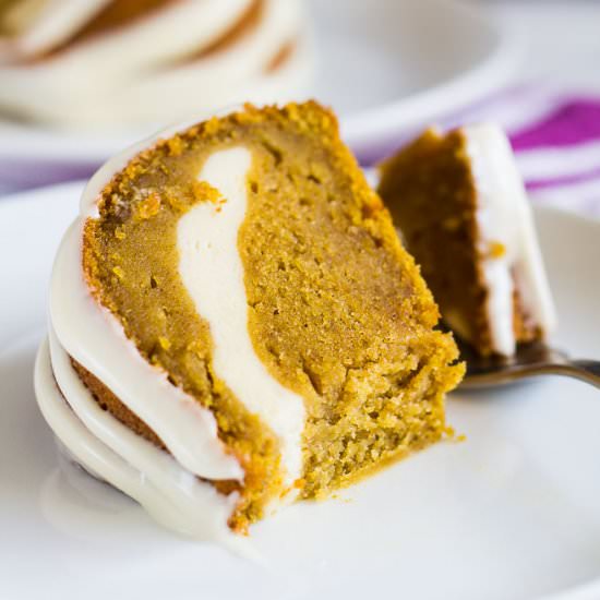 Cheesecake Swirl Pumpkin Cake