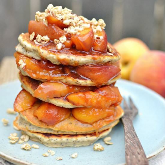 Peach Poppyseed Pancakes