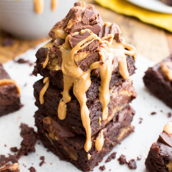 GF Vegan Peanut Butter Cup Brownies