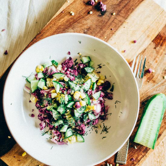 Cauliflower, Cucumber & Corn Salad