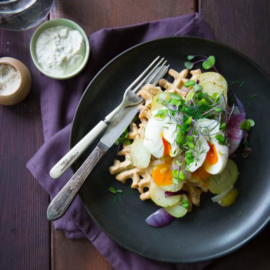 Savoury Waffle Stack