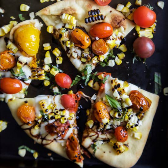 Charred Corn Caprese Flatbread