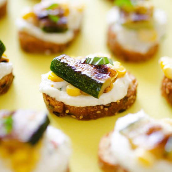 Whipped Feta & Veggie Crostini