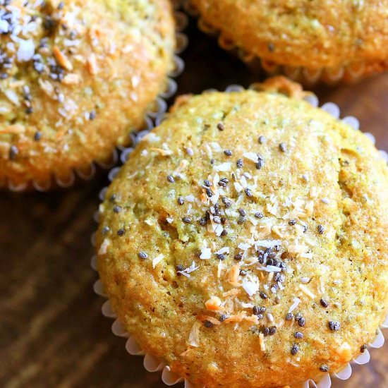 Lemon Coconut Chia turmeric Muffins