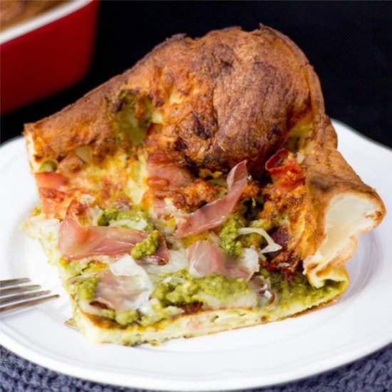 Pesto Prosciutto Yorkshire Pud Bake
