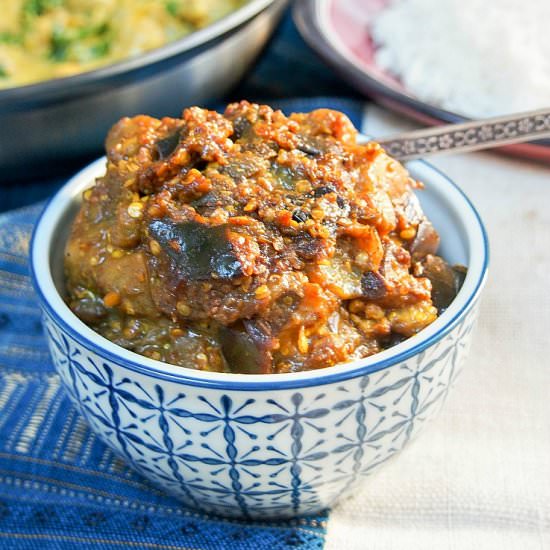 Brinjal pickle (eggplant relish)