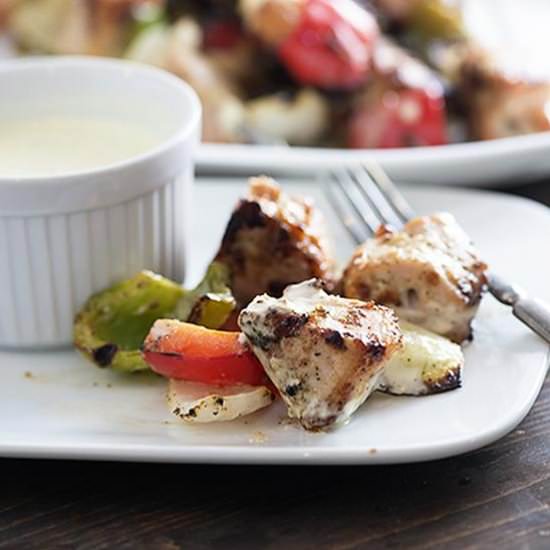 White BBQ Pork Kebabs