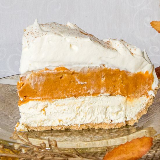 No Bake Triple Layer Pumpkin Pie