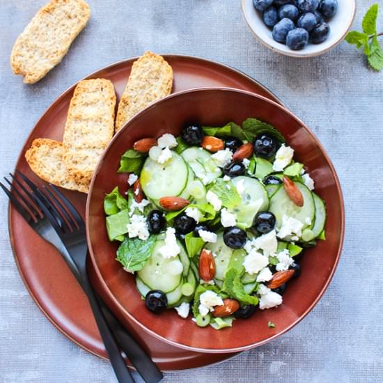 Cucumber-blueberry salad with feta
