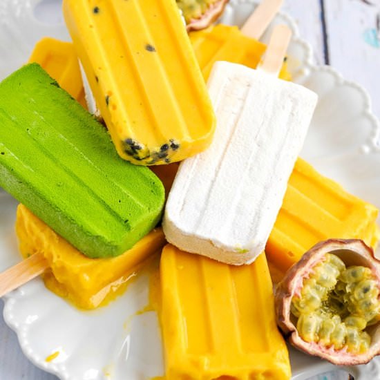 Mango Passion Fruit Popsicles