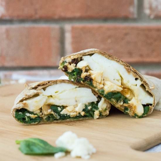 Egg White Wrap with Feta & Spinach