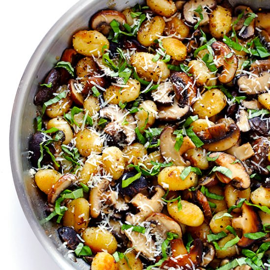 Toasted Gnocchi with Mushrooms