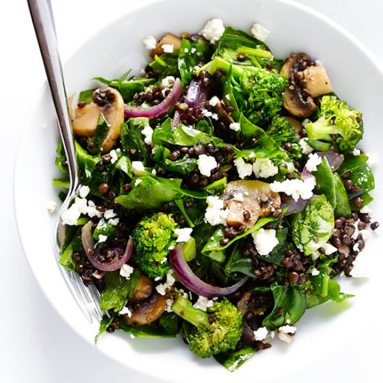 Zesty Lentil Spinach Salad