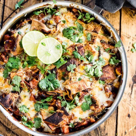 Summer Veggie Skillet Enchiladas