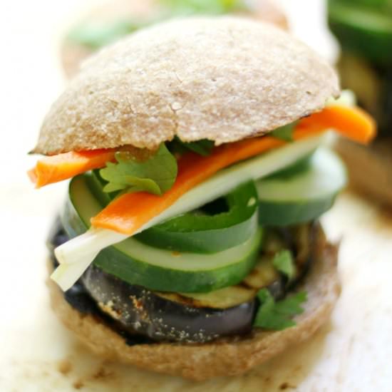 Grilled Eggplant Banh Mi Sliders