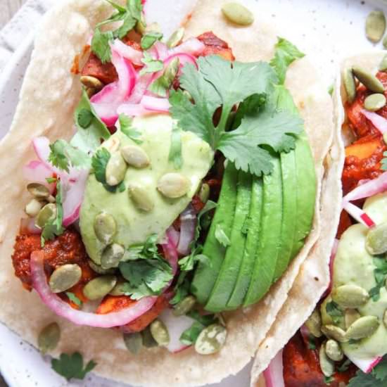 Guajillo Sweet Potato Tacos