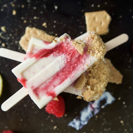 Lemon Raspberry Cheesecake Popsicle