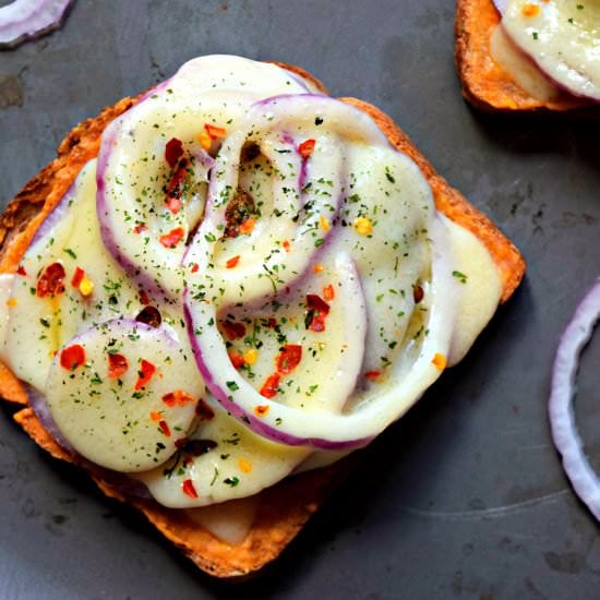 Open Faced Yam Burger