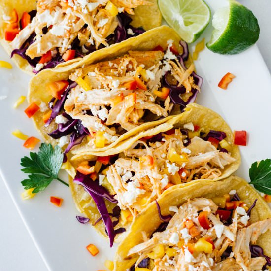 Sriracha Shredded Chicken Tacos