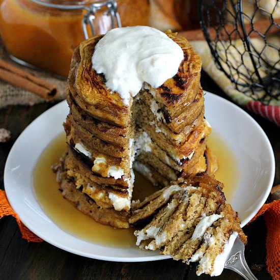 Pumpkin Cheesecake Pancakes