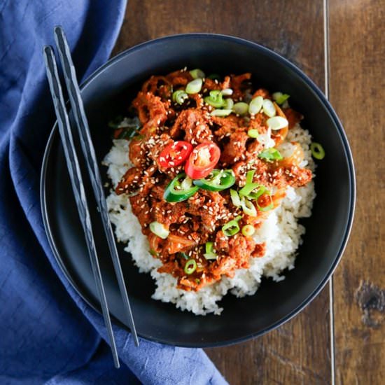 Spicy Pork Bulgogi Rice Bowl