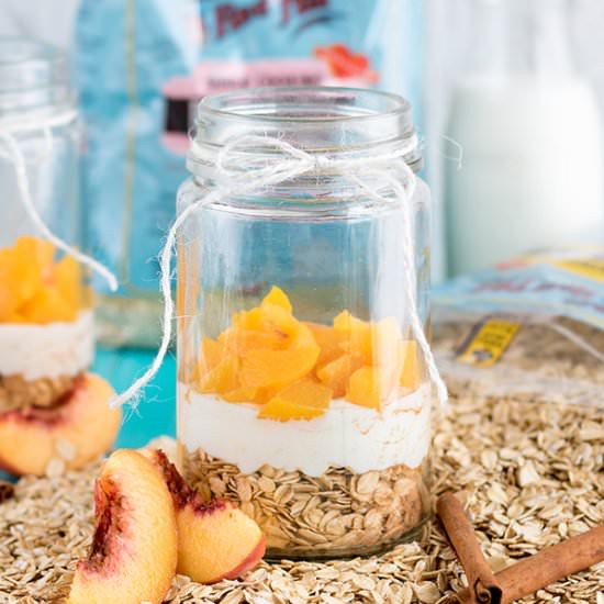 Peach Cobbler Overnight Oats