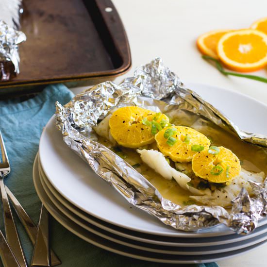 Baked Cod with Oranges + Ginger