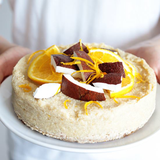 No-Bake Coconut Orange Quinoa Cake
