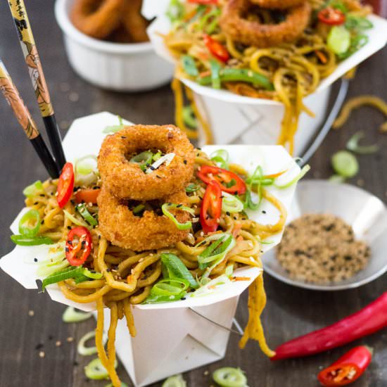 Calamari Chow Mein Takeout Boxes