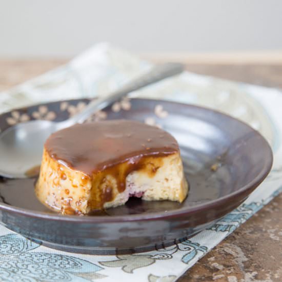 Raspberry Caramel Flan