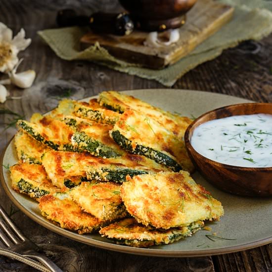 Oven-Fried Zucchini Crisps