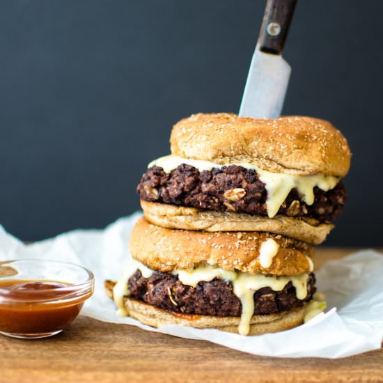 Black Bean Burger with Hatch Queso