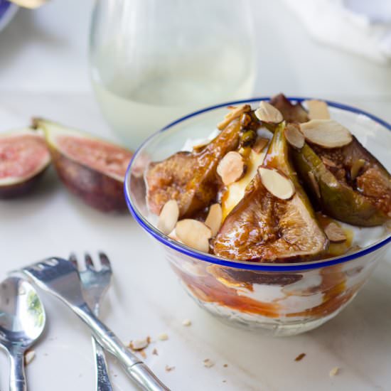 Poached Figs with Honey, Orange