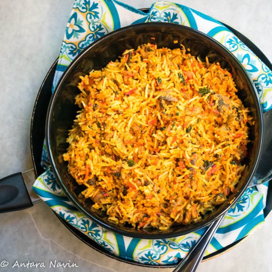 Dum style Mushroom Biryani