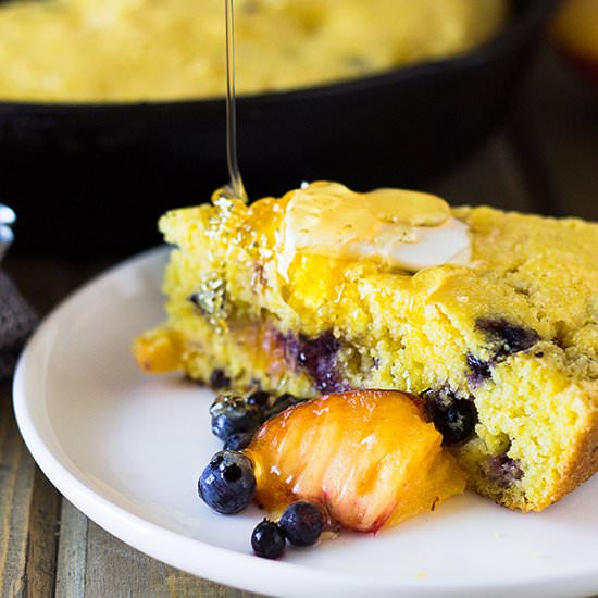Blueberry Peach Cornbread