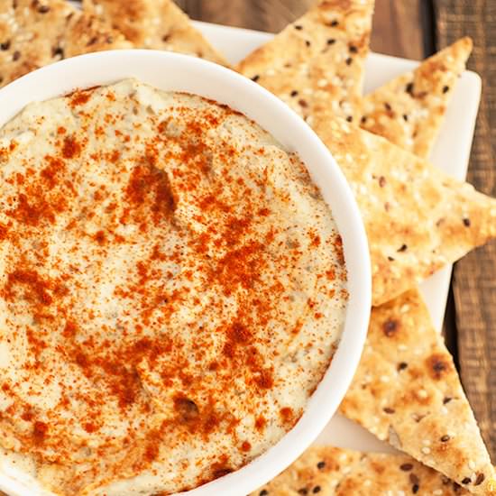 Smoky Baba Ghanoush on Toasted Pita