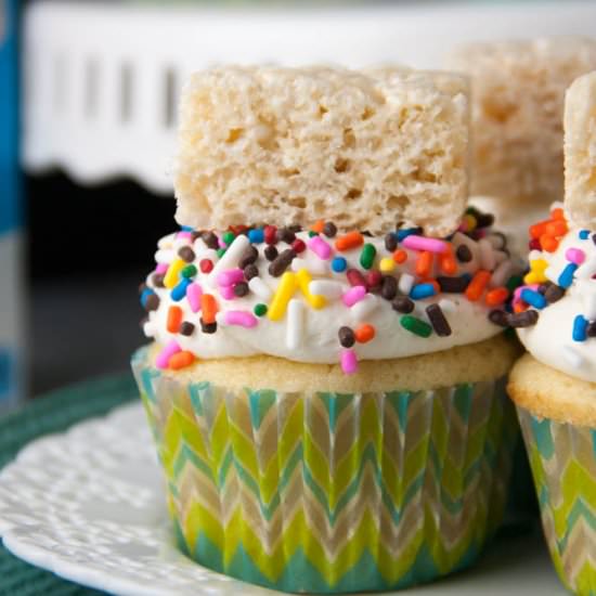 Rice Krispie treat cupcakes