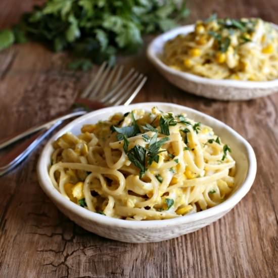 Pasta with Roasted Corn Sauce