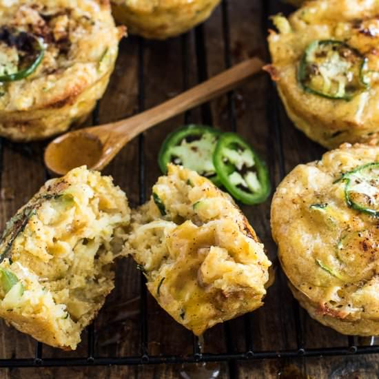 Cheesy Zucchini Cornbread Muffins