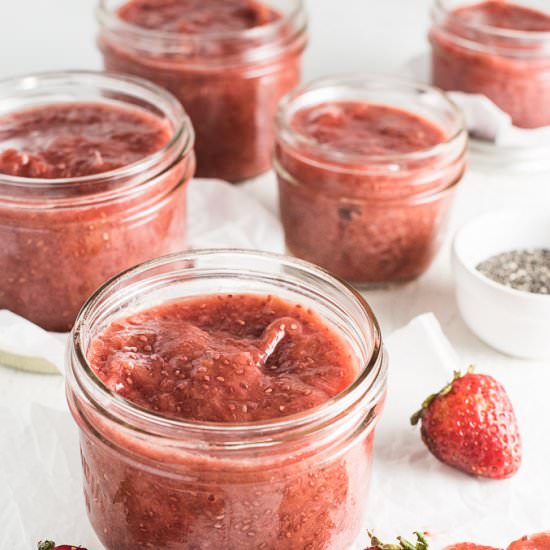 Rhubarb Strawberry Chia Jam