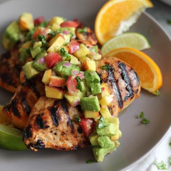 Grilled Chicken with Avocado Salsa