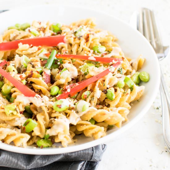Chickpea Fusilli Hemp Tahini Sauce