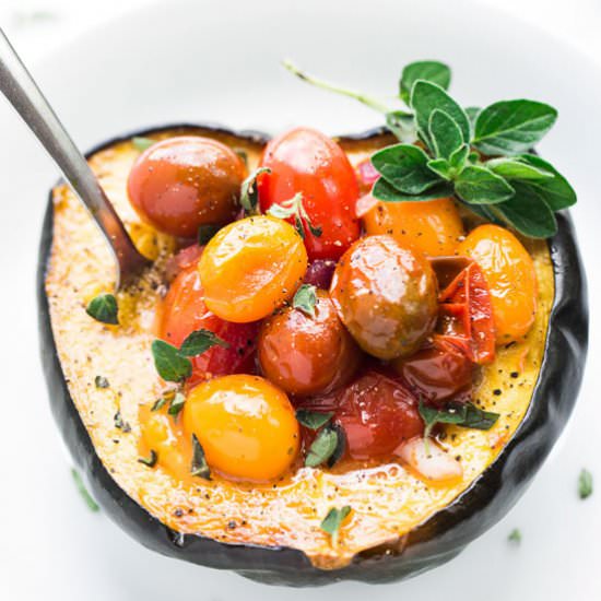 Acorn Squash Tomato Bowls