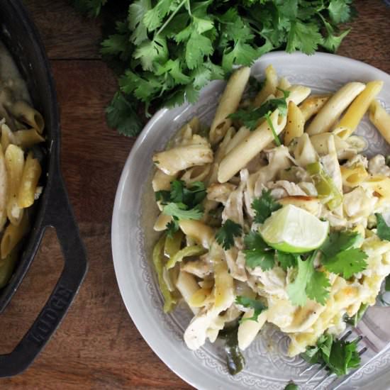 Easy Verde Skillet Pasta Bake